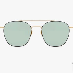 KREWE Earhart aviator in matte black + 24k titanium mirrored sunglasses
